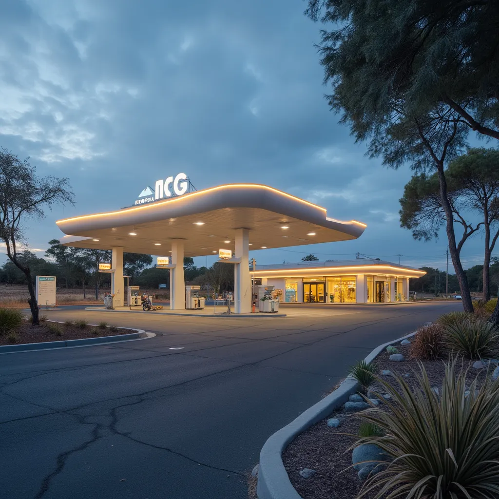 Moderna estación de servicio ARG con diseño innovador en Argentina