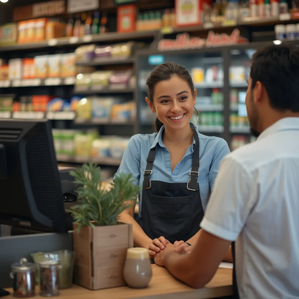 Personal amable de Estaciones ARG atendiendo a un cliente en Argentina